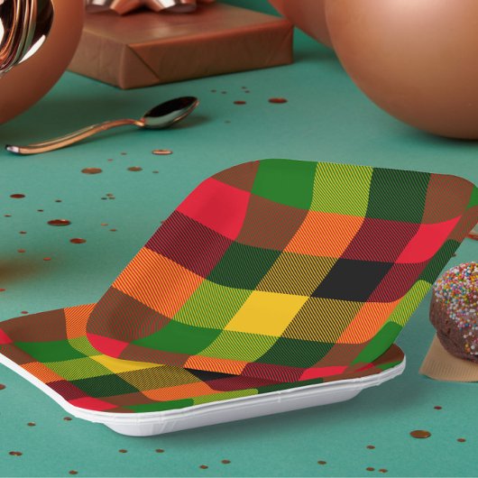  African Rasta Reggae Colours Plaid Pattern Design Papieren Bordje
