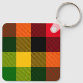  African Rasta Reggae Colours Plaid Pattern Design Sleutelhanger (Achterkant)