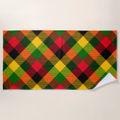  African Rasta Reggae Colours Plaid Pattern Design Strandlaken (Voorkant)