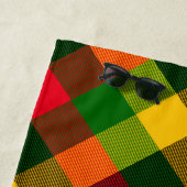  African Rasta Reggae Colours Plaid Pattern Design Strandlaken (In situ)