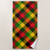  African Rasta Reggae Colours Plaid Pattern Design Strandlaken (Voorkant)