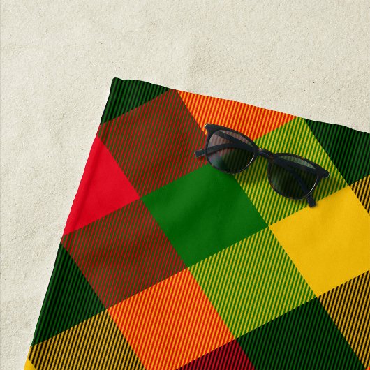  African Rasta Reggae Colours Plaid Pattern Design Strandlaken