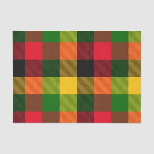  African Rasta Reggae Colours Plaid Pattern Design Tissuepapier (Voorkant)