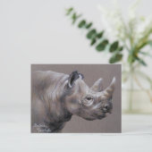 African Rhino Drawing Postcard Briefkaart (Staand voorkant)