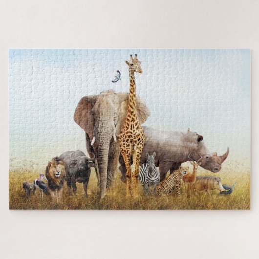 African Safari Animal Fantasy Land Jigzaag Puzzle Legpuzzel (Horizontaal)