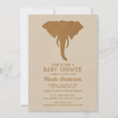 African Safari Brown Elephant  Baby shower Kaart (Voorkant)