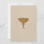 African Safari Brown Elephant  Baby shower Kaart (Achterkant)