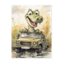 African Safari Crocodile Briefkaart