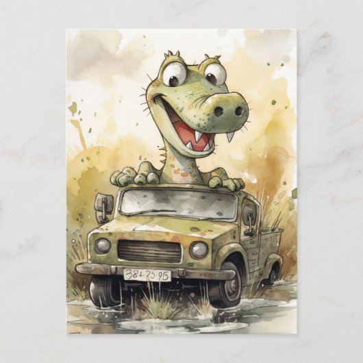African Safari Crocodile Briefkaart (Voorkant)