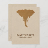 African Safari Elephant Bewaar de Datum Aankondigingskaart (Voorkant / Achterkant)