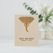 African Safari Elephant Bewaar de Datum Aankondigingskaart (Staand voorkant)