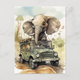 African Safari Elephant Briefkaart