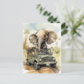 African Safari Elephant Briefkaart (Staand voorkant)