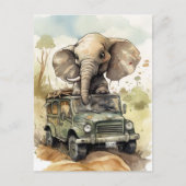 African Safari Elephant Briefkaart (Voorkant)