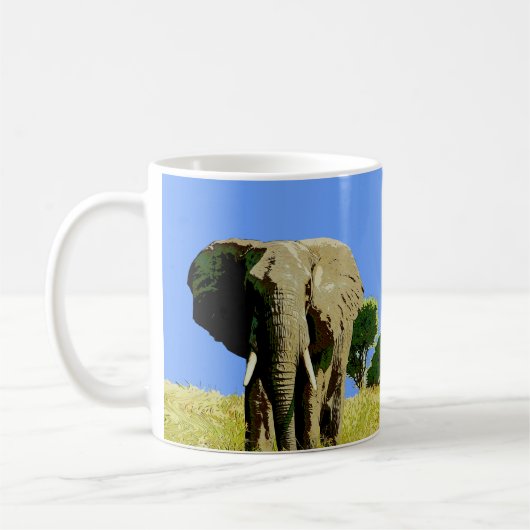 African Safari Elephant Koffiemok (Links)