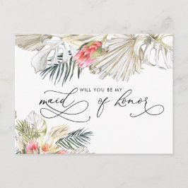 African Safari Floral | Wees mijn dienstmeisje Briefkaart