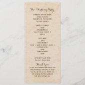 African Safari Giraffes Vintage Wedding Programma Programmakaart (Achterkant)