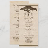 African Safari Giraffes Vintage Wedding Programma Programmakaart (Voorkant / Achterkant)