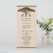 African Safari Giraffes Vintage Wedding Programma Programmakaart (Staand voorkant)