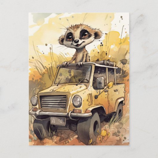 African Safari Meerkat Briefkaart (Voorkant)