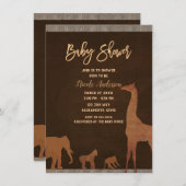 African Safari Oerwoud Zoo Animals Baby shower Kaart (Voorkant / Achterkant)