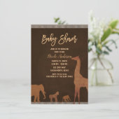 African Safari Oerwoud Zoo Animals Baby shower Kaart (Staand voorkant)