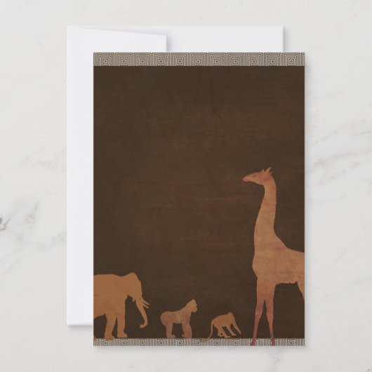 African Safari Oerwoud Zoo Animals Baby shower Kaart (Achterkant)