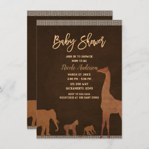 African Safari Oerwoud Zoo Animals Baby shower Kaart