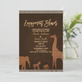 African Safari Oerwoud Zoo Bruin Verloving Douche Kaart (Staand voorkant)