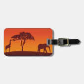 African Safari Silhouette - Bagagelabel (Voorkant horizontaal)