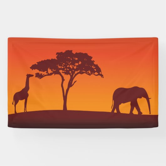 African Safari Silhouette - Banner (Horizontaal)
