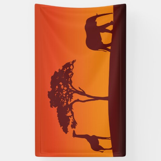 African Safari Silhouette - Banner (Verticaal)