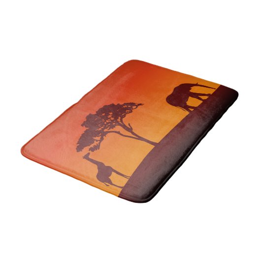 African Safari Silhouette - Bath Mat (Gekanteld)