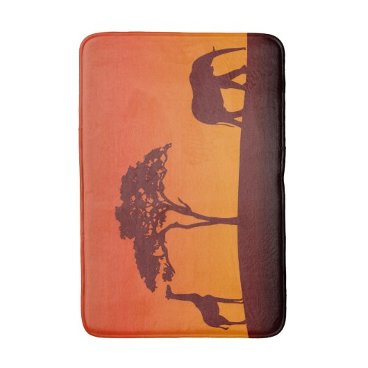 African Safari Silhouette - Bath Mat (Voorkant Verticaal)