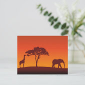 African Safari Silhouette - Briefkaart (Staand voorkant)