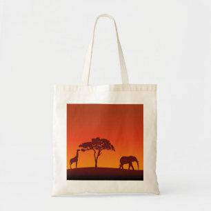 African Safari Silhouette - Budget Tas