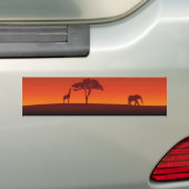 African Safari Silhouette - Bumpersticker (Op auto)