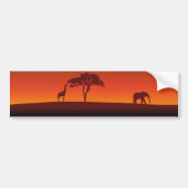 African Safari Silhouette - Bumpersticker (Voorkant)