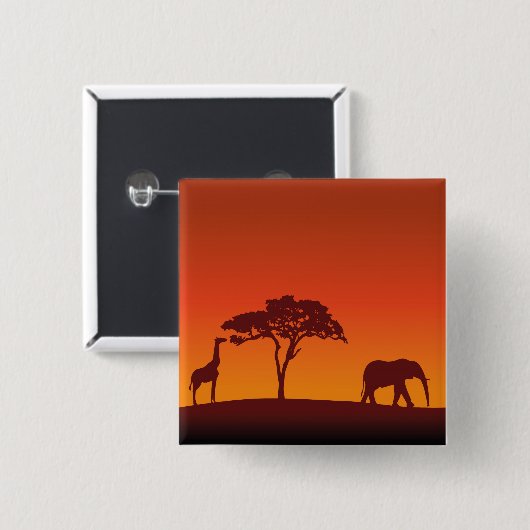 African Safari Silhouette - Button (Voorkant /achterkant)