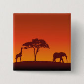 African Safari Silhouette - Button (Voorkant)