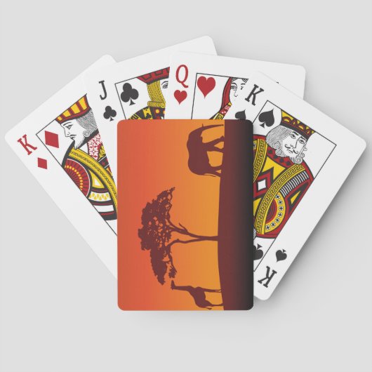 African Safari Silhouette - Card Deck Speelkaarten (Achterkant)