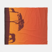 African Safari Silhouette - Fleece Blanket (Voorkant (Horizontaal))