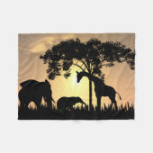 African Safari Silhouette Fleece Blanket (Voorkant (Horizontaal))