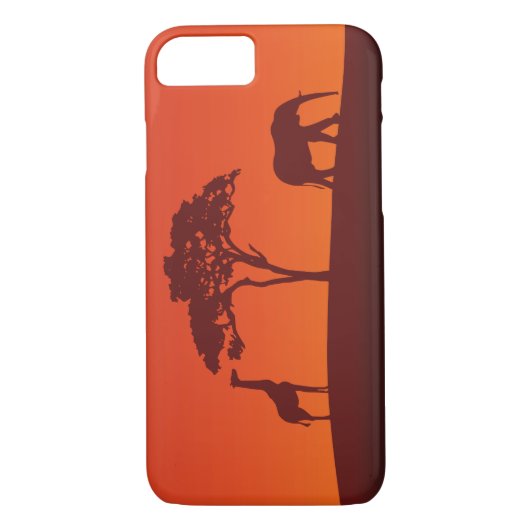 African Safari Silhouette - iPhone Case (Achterkant)