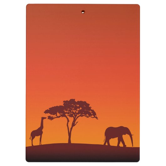 African Safari Silhouette - Klembord (Achterkant)