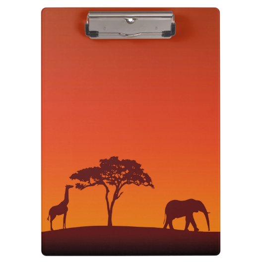 African Safari Silhouette - Klembord (Voorkant)
