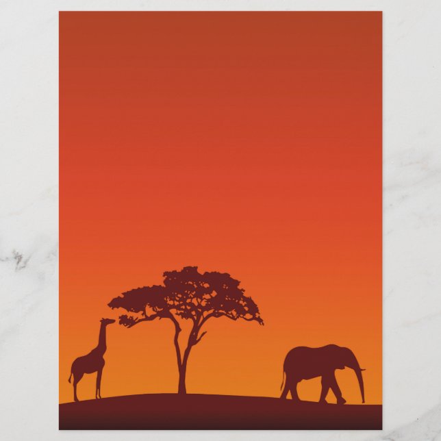 African Safari Silhouette - Letterhead (Voorkant)