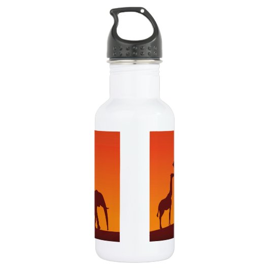 African Safari Silhouette - Liberty Bottle Waterfles (Achterkant)