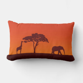 African Safari Silhouette - Lumbar Pillow Kussen