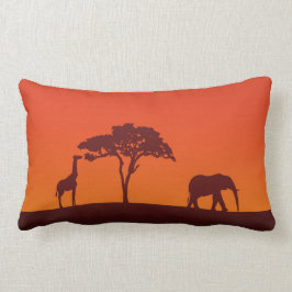 African Safari Silhouette - Lumbar Pillow Kussen